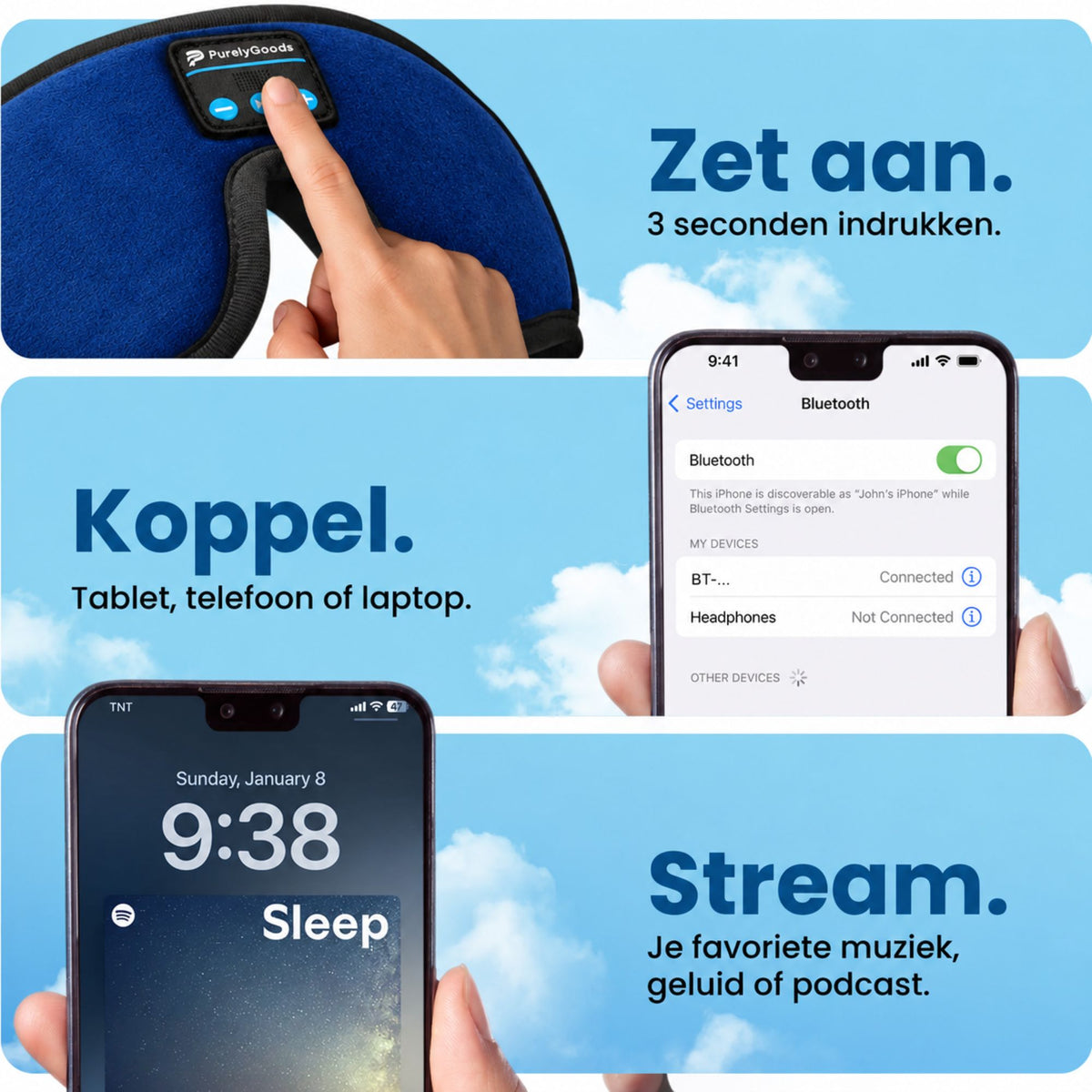 PurelyGoods Bluetooth Sleep Mask