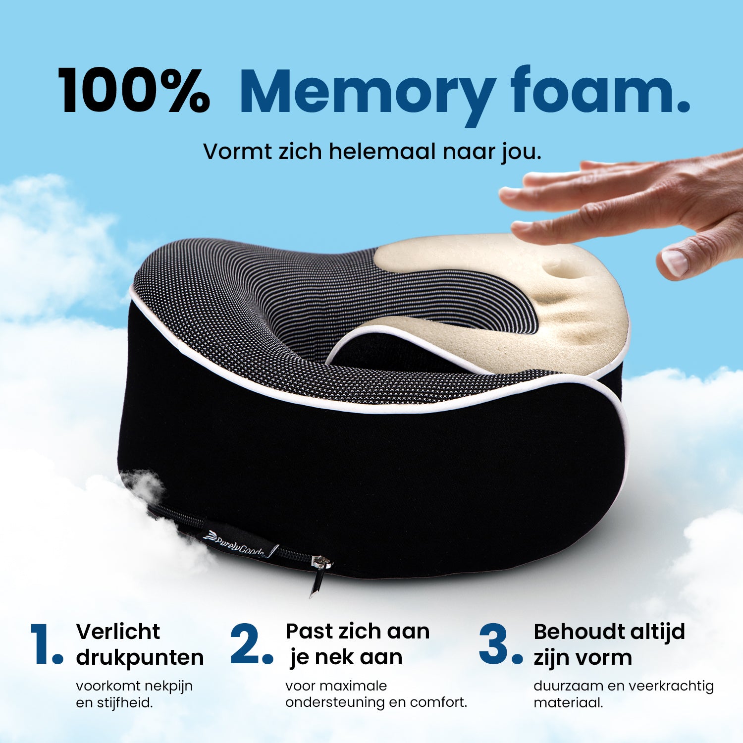 PurelyGoods nekkussen van traagschuim voor ondersteuning