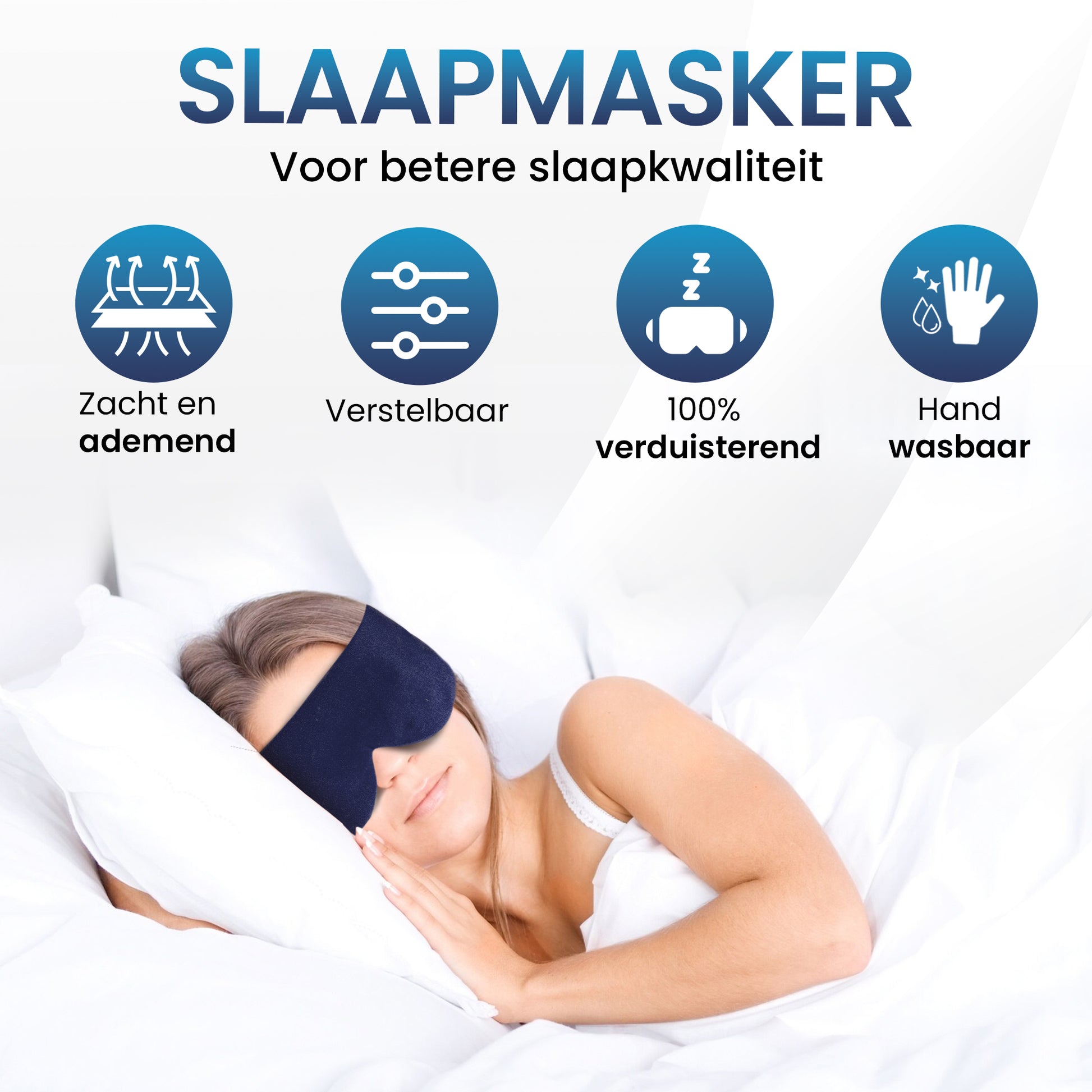 PurelyGoods slaapmasker donkerblauwe voor verbeterde slaap