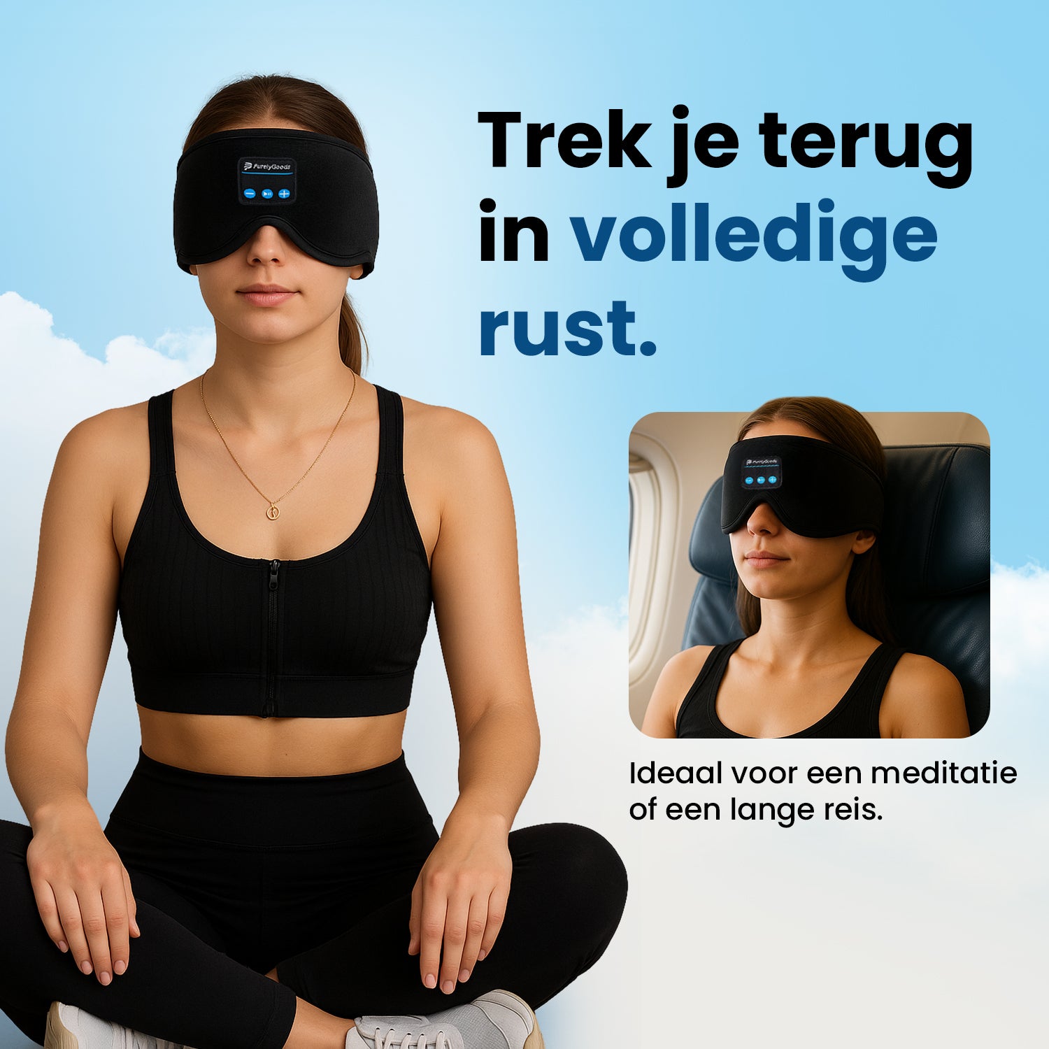 Slaapmasker koptelefoon voor reizen en mediteren