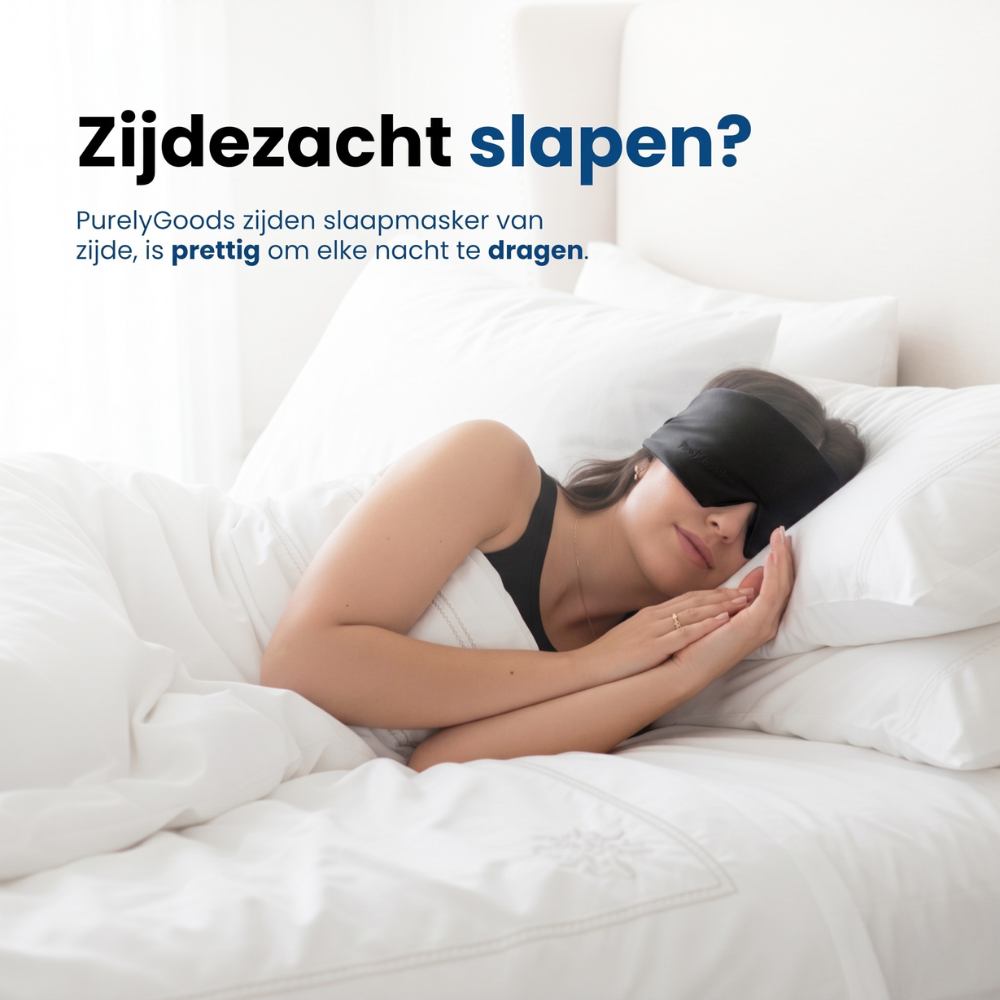 PurelyGoods zijden slaapmasker voor zijdezacht slapen zonder druk op de ogen