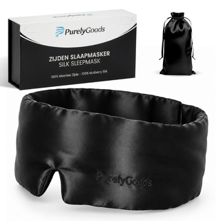PurelyGoods Zijden Slaapmasker - Zwart