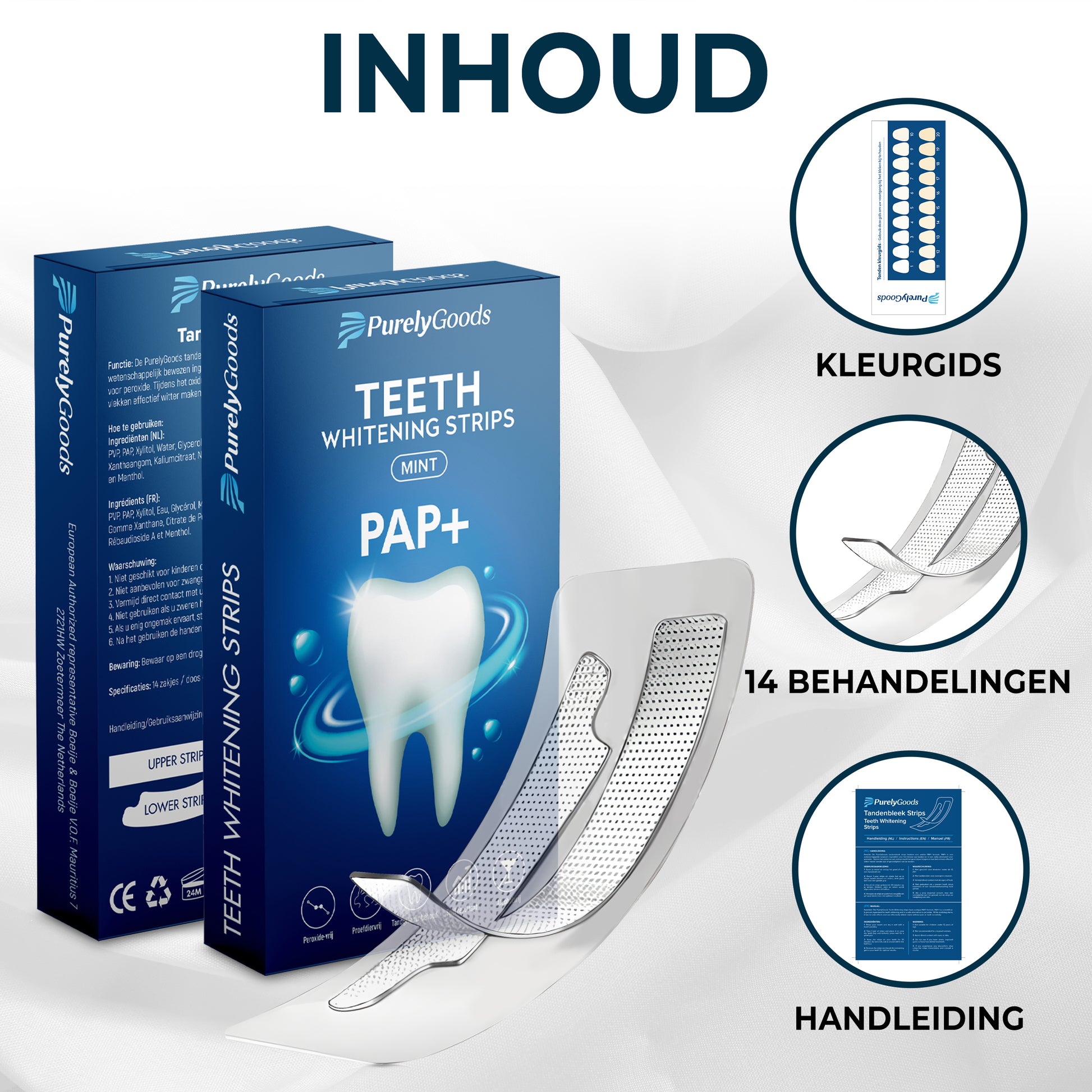 PurelyGoods teeth whitening strips inhoud 