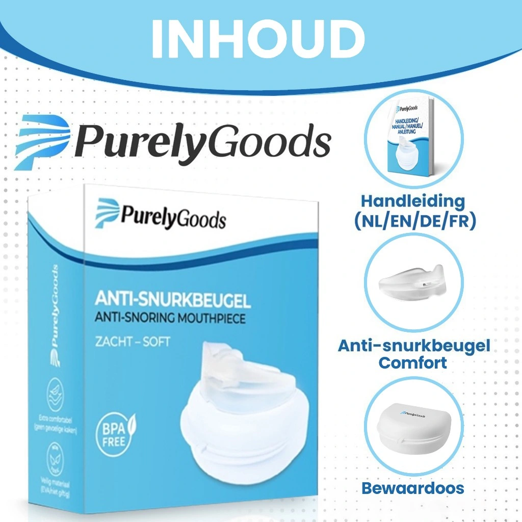 Inhoud verpakking PurelyGoods snurkbeugel comfort