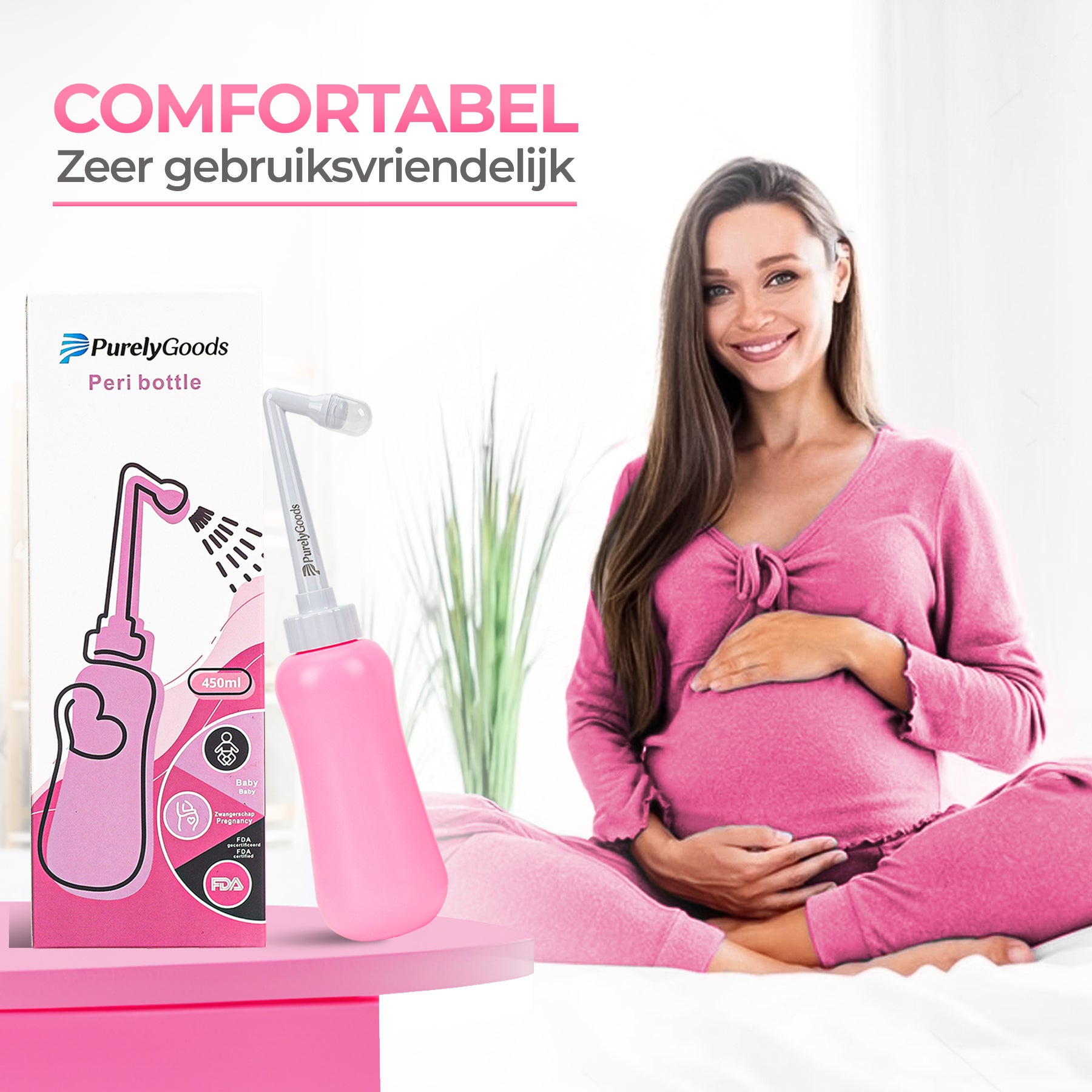 peri bottle comfortabel zwangere vrouw