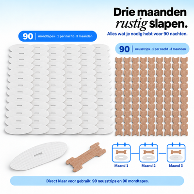 PurelyGoods Neusstrips & Mondtape Set XL – 90 + 90 stuks
