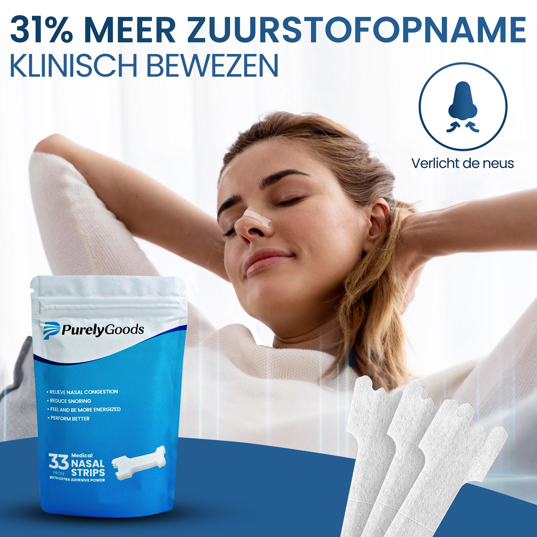 Meer zuurstofopname door PurelyGoods neusstrips