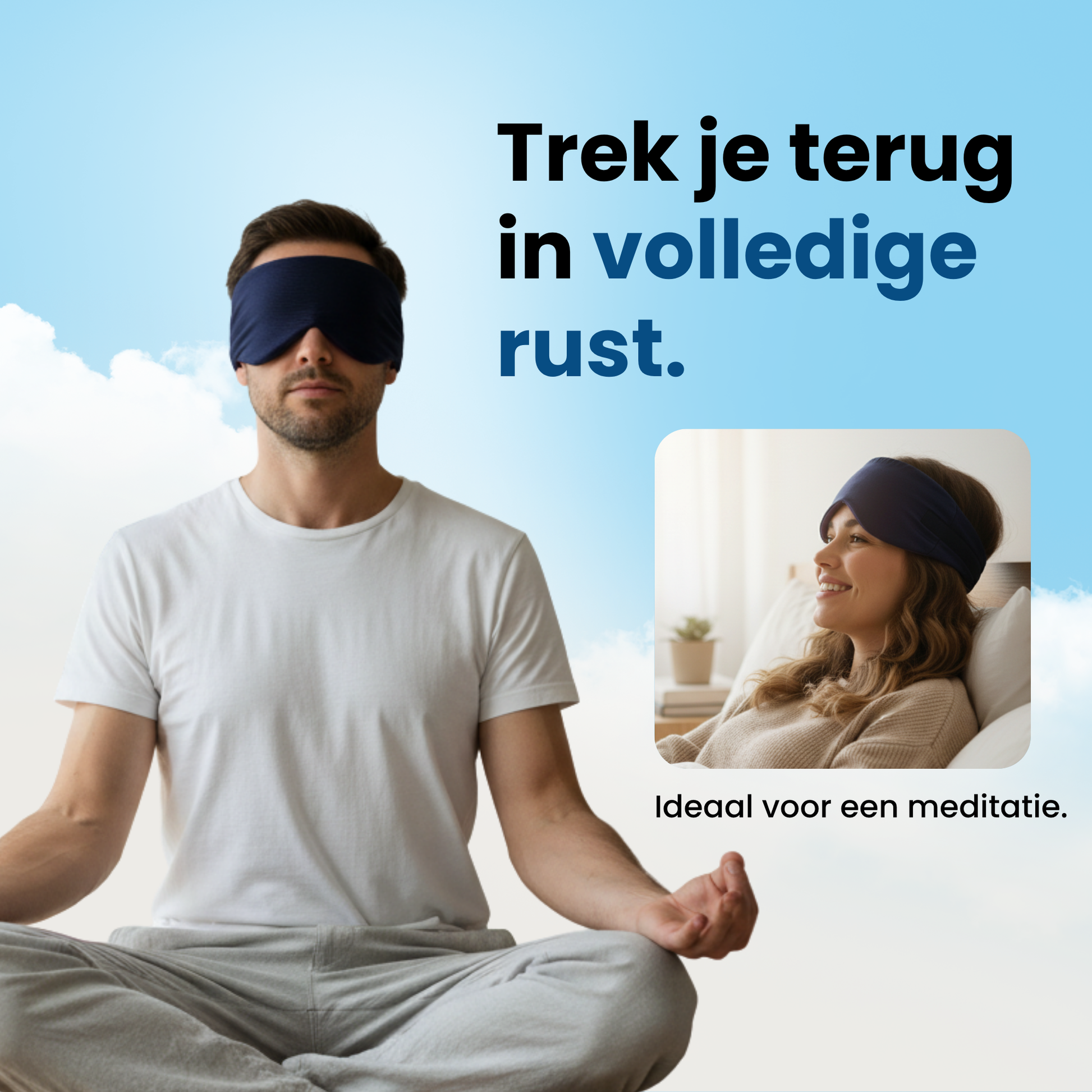 PurelyGoods oogmasker donkerblauw voor meditatie