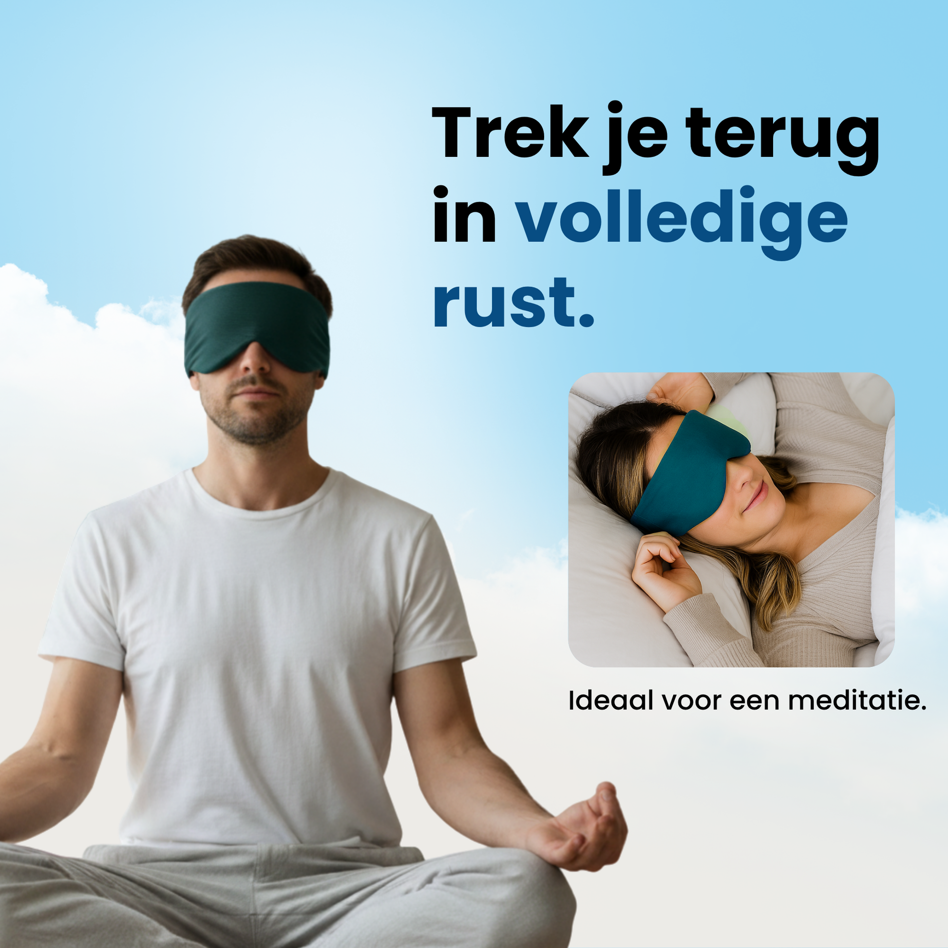 PurelyGoods oogmasker oceaan blauw voor meditatie
