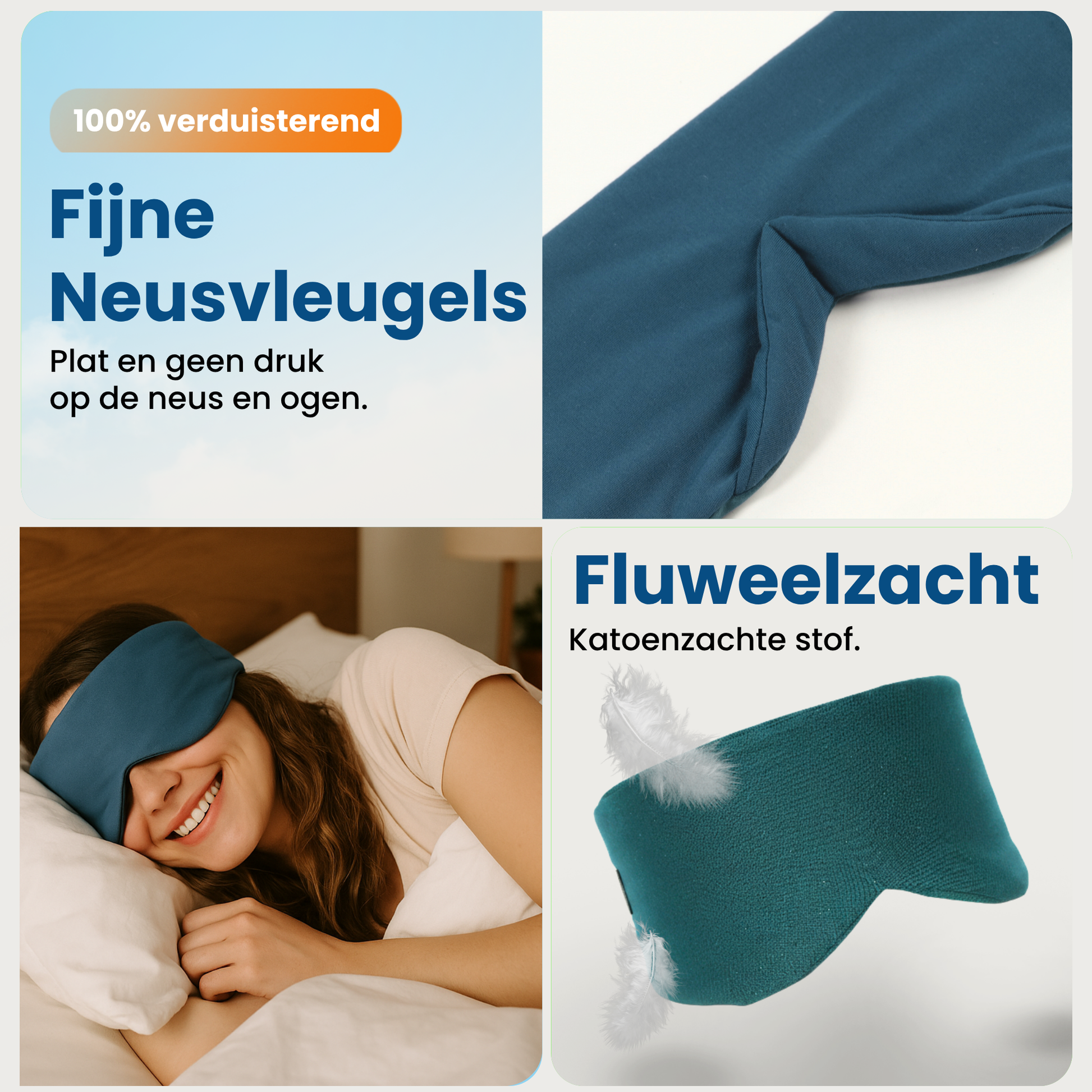 PurelyGoods oogmasker slaap oceaan blauw fijne neusvleugels