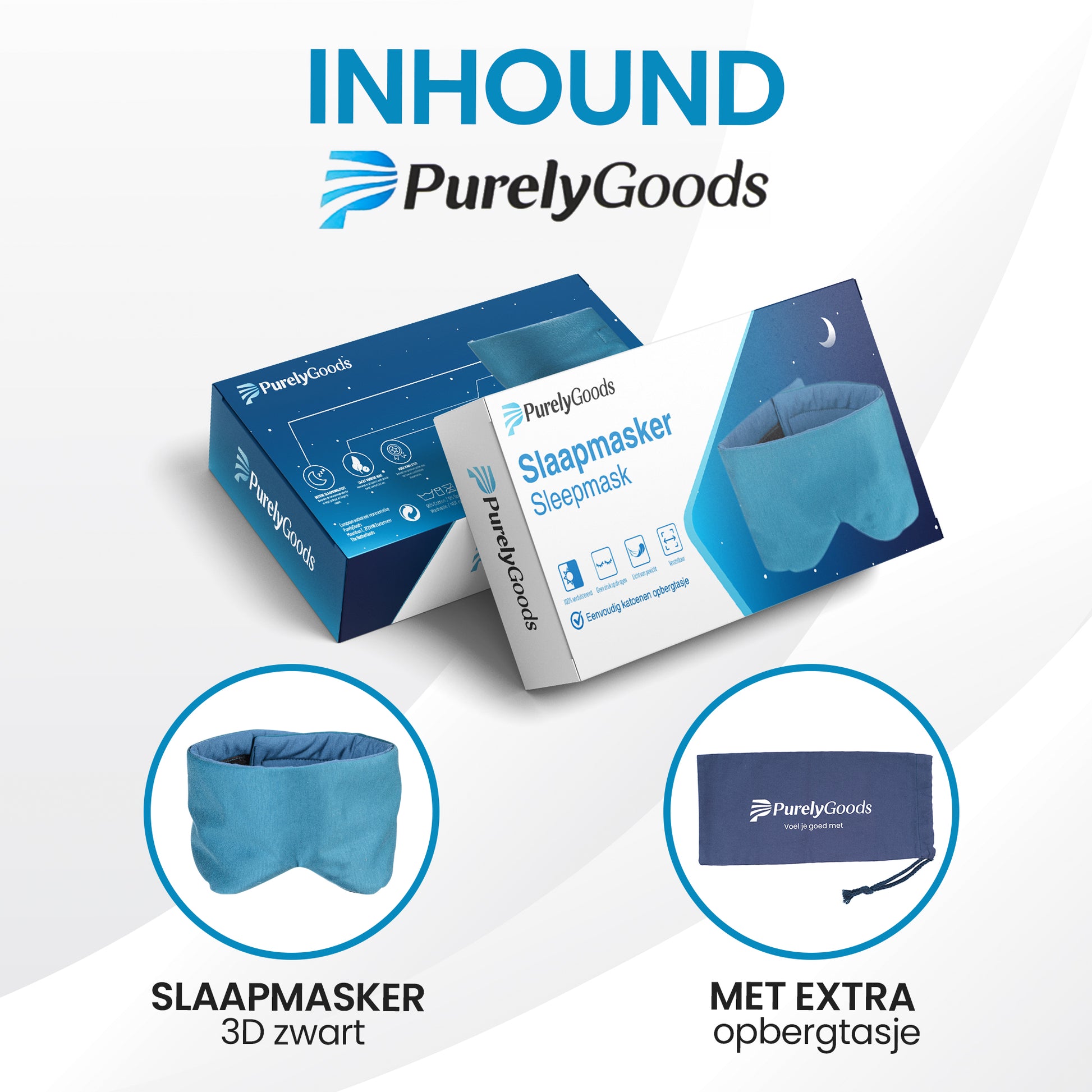Inhoud verpakking slaapmasker purelygoods