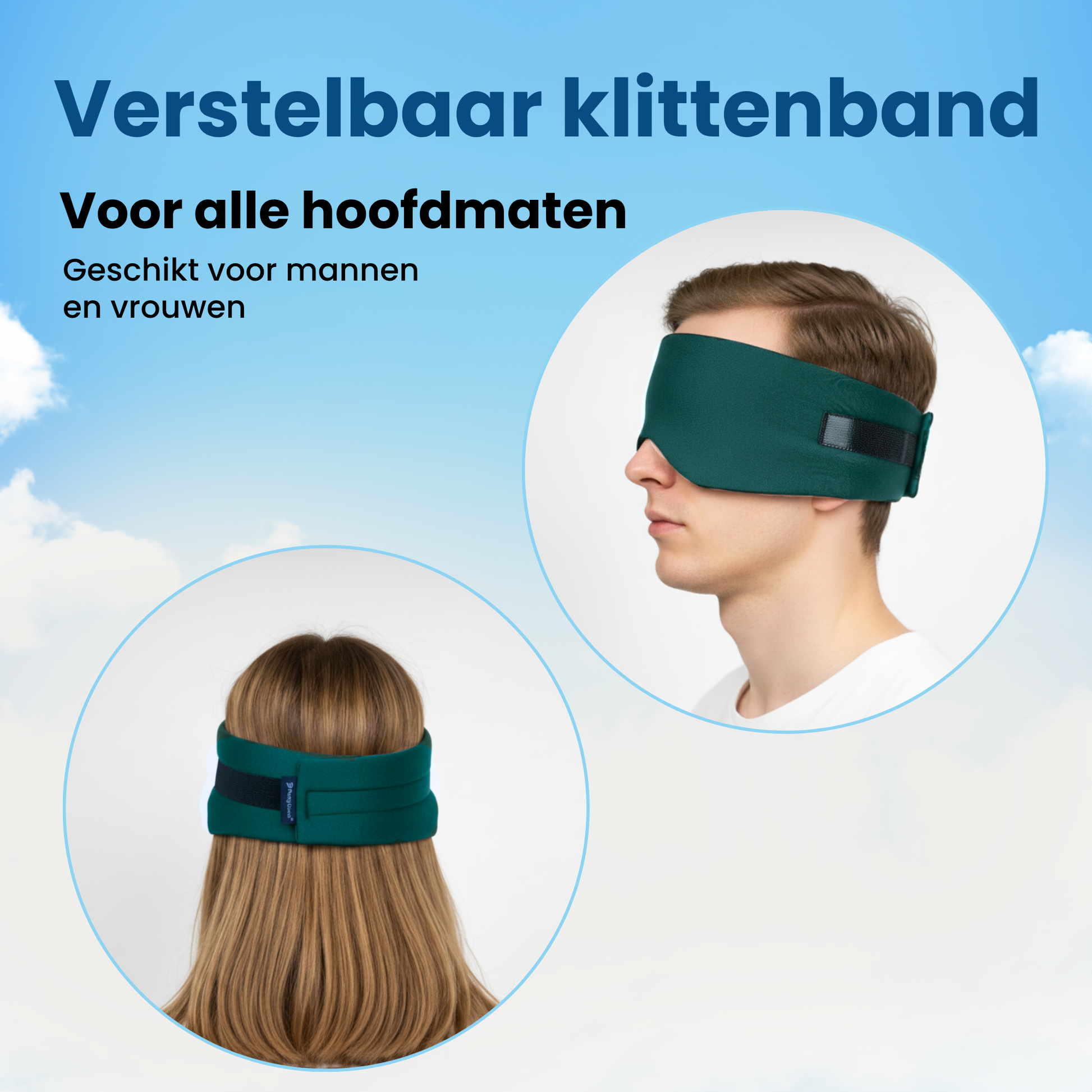 PurelyGoods slaapmasker oceaan blauw verstelbaar klittenband