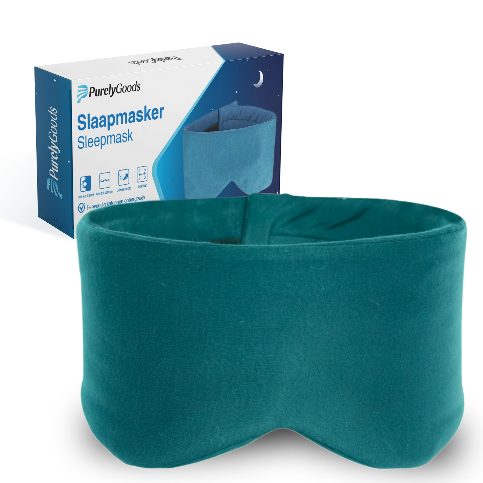 PurelyGoods slaapmasker oceaan blauw vooraanzicht