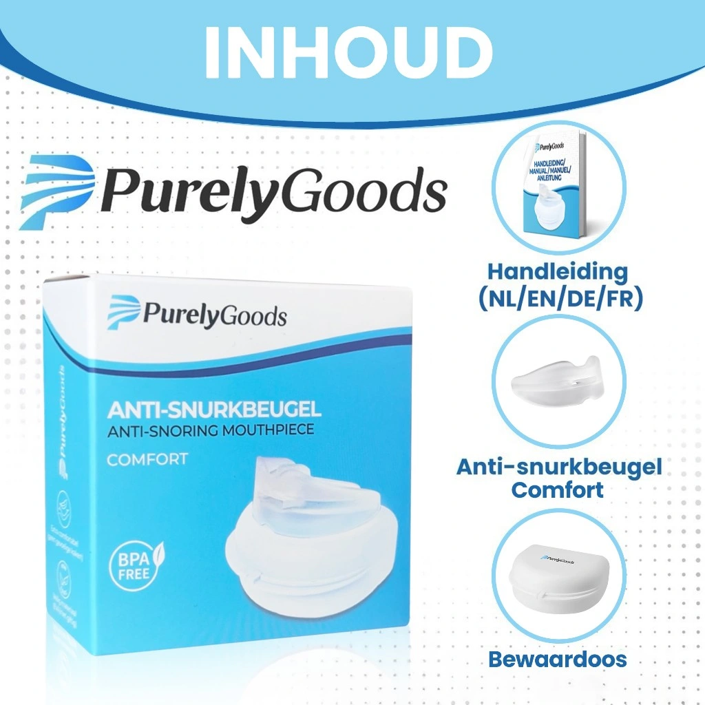 Inhoud verpakking PurelyGoods snurkbeugel comfort