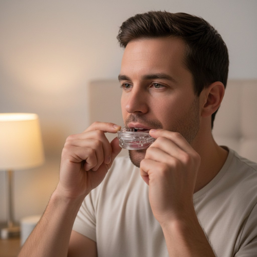 Man gebruikt PurelyGoods snurkbeugel max om snurken te verhelpen