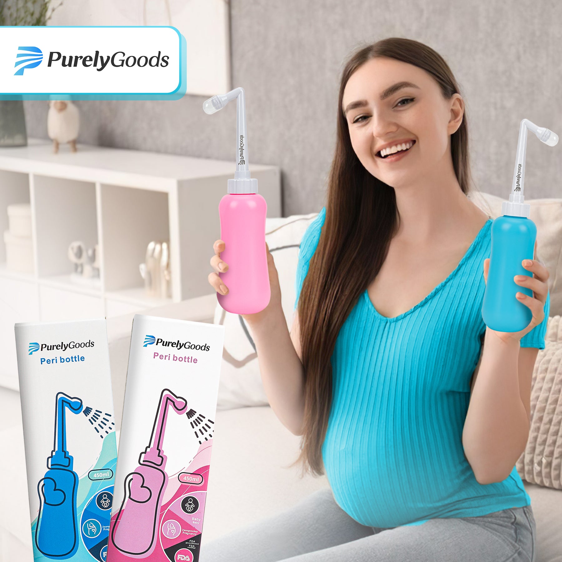 PurelyGoods peri bottles kopen roze en blauw