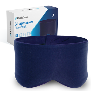 Slaapmasker PurelyGoods donkerblauw headimage