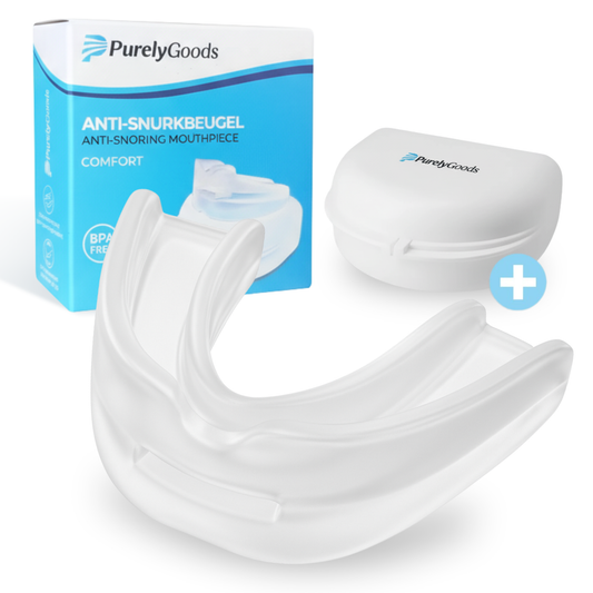 Anti snurkbeugel van PurelyGoods met opbergdoos voor comfortabel slapen en minder snurken