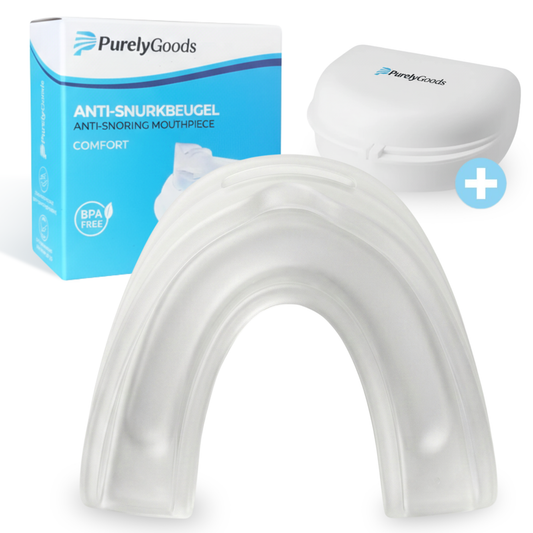 anti snurkbeugel comfort purelygoods vooraanzicht met doos en verpakking