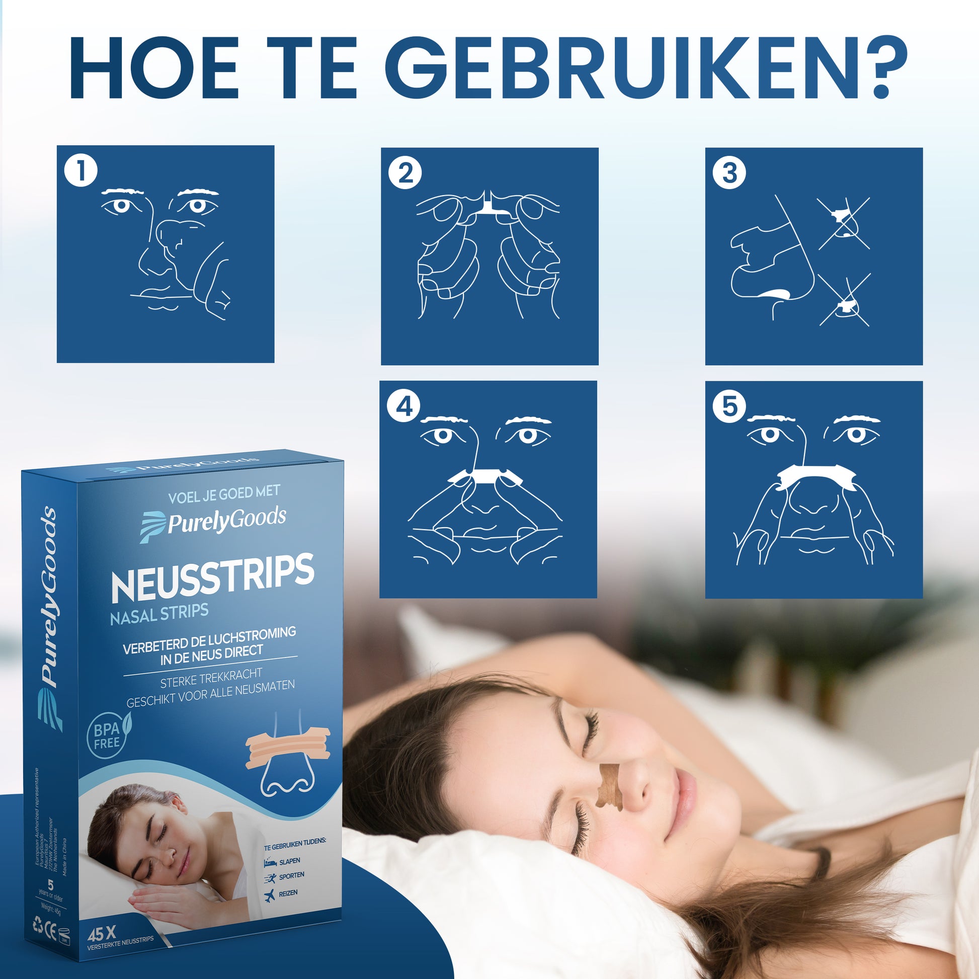 Stap-voor-stap uitleg hoe je nasal strips gebruikt voor beter ademen en minder snurken