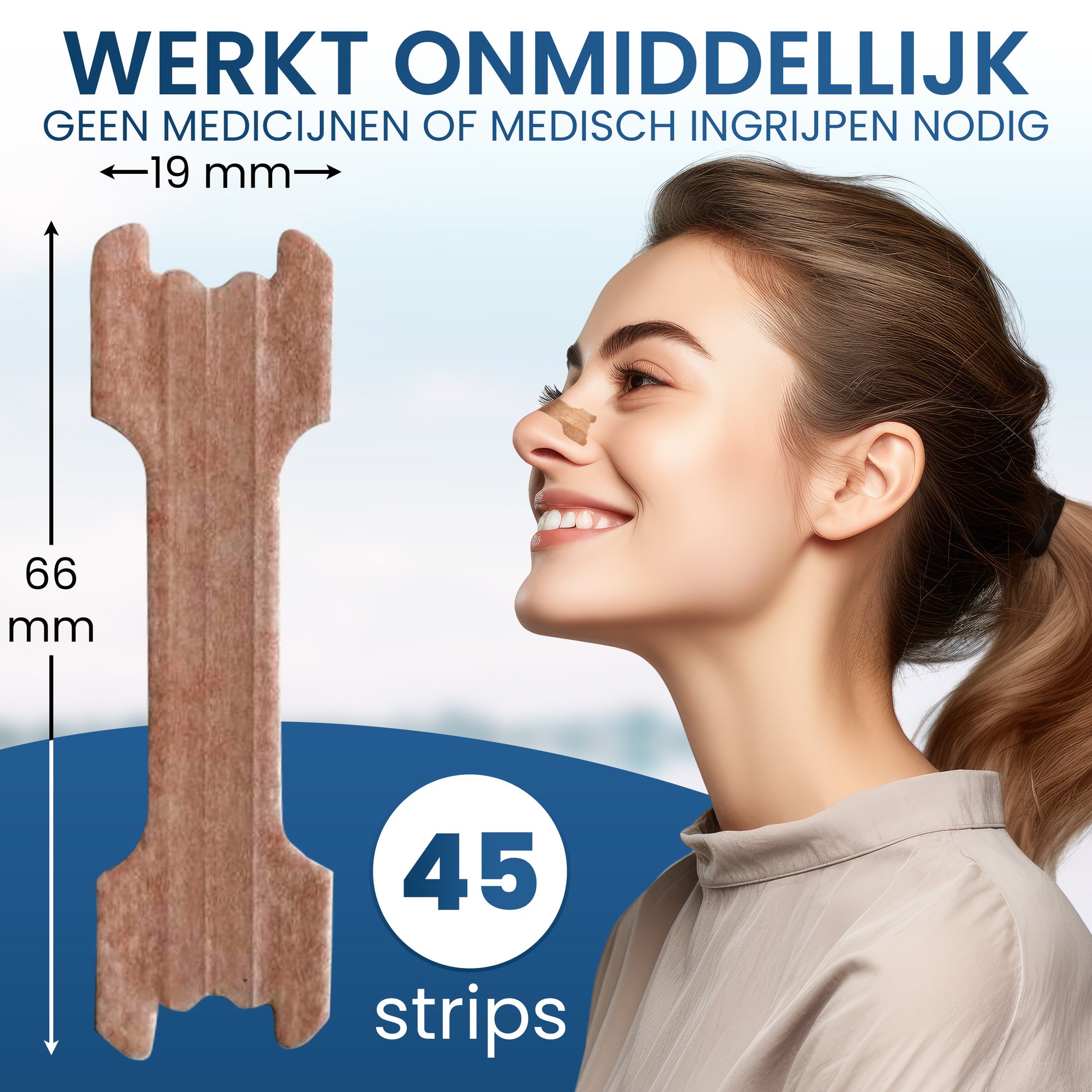 Neus strips tegen snurken, direct effectief zonder medicijnen, 45 stuks verpakking