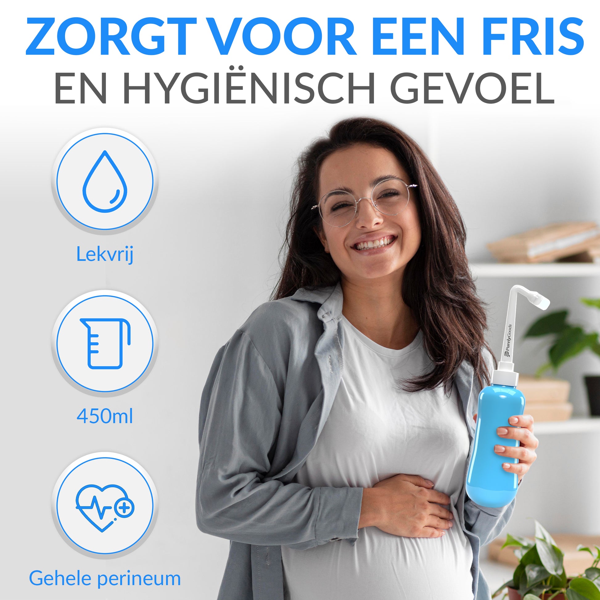 Peri bottle na bevalling voor intieme hygiëne – lekvrij en 450ml fles