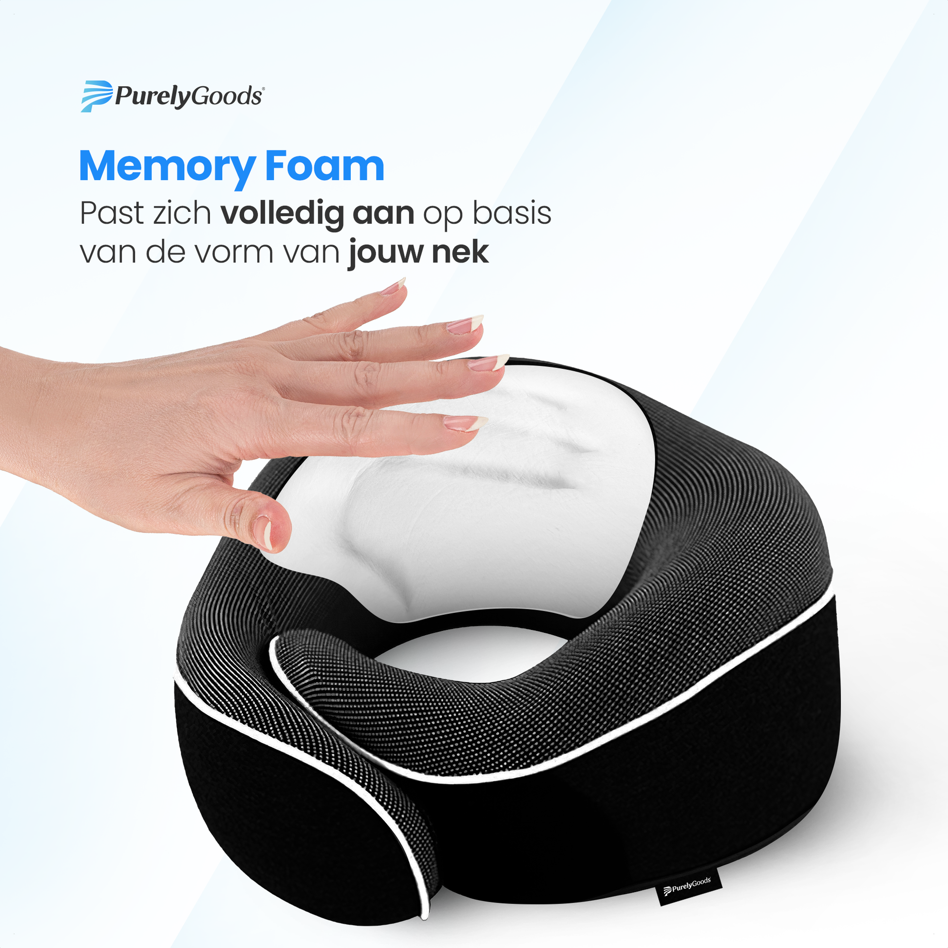 Memory foam nekkussen voor reizen in vliegtuig of auto – PurelyGoods