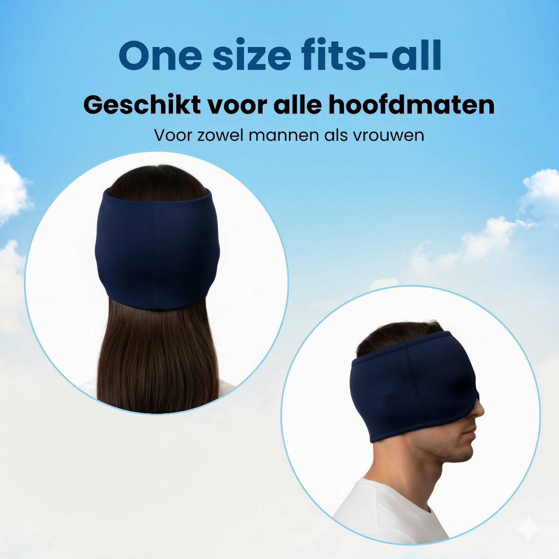PurelyGoods migraine masker one size fits all geschikt voor mannen en vrouwen met comfortabele pasvorm