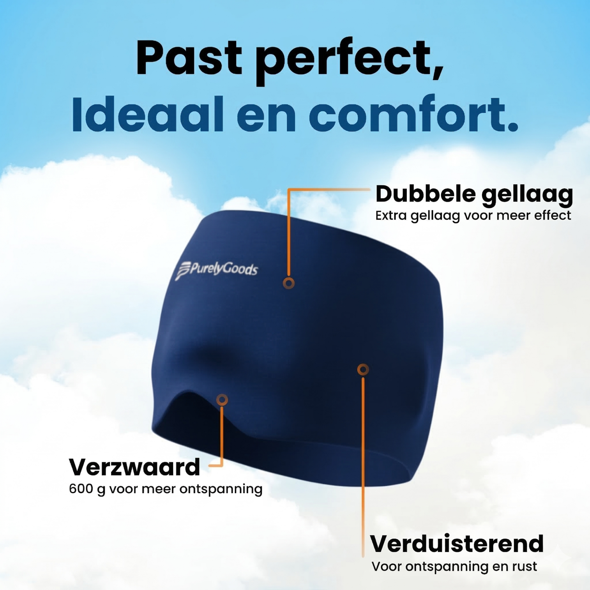 PurelyGoods verzwaard migraine muts met verduisterend ontwerp en dubbele gellaag voor ontspanning