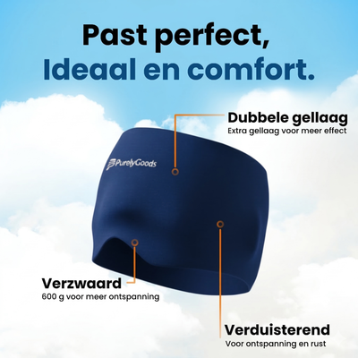 PurelyGoods verzwaard migraine muts met verduisterend ontwerp en dubbele gellaag voor ontspanning