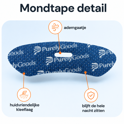 PurelyGoods mondtape met ademgaatje en huidvriendelijke kleeflaag voor de hele nacht