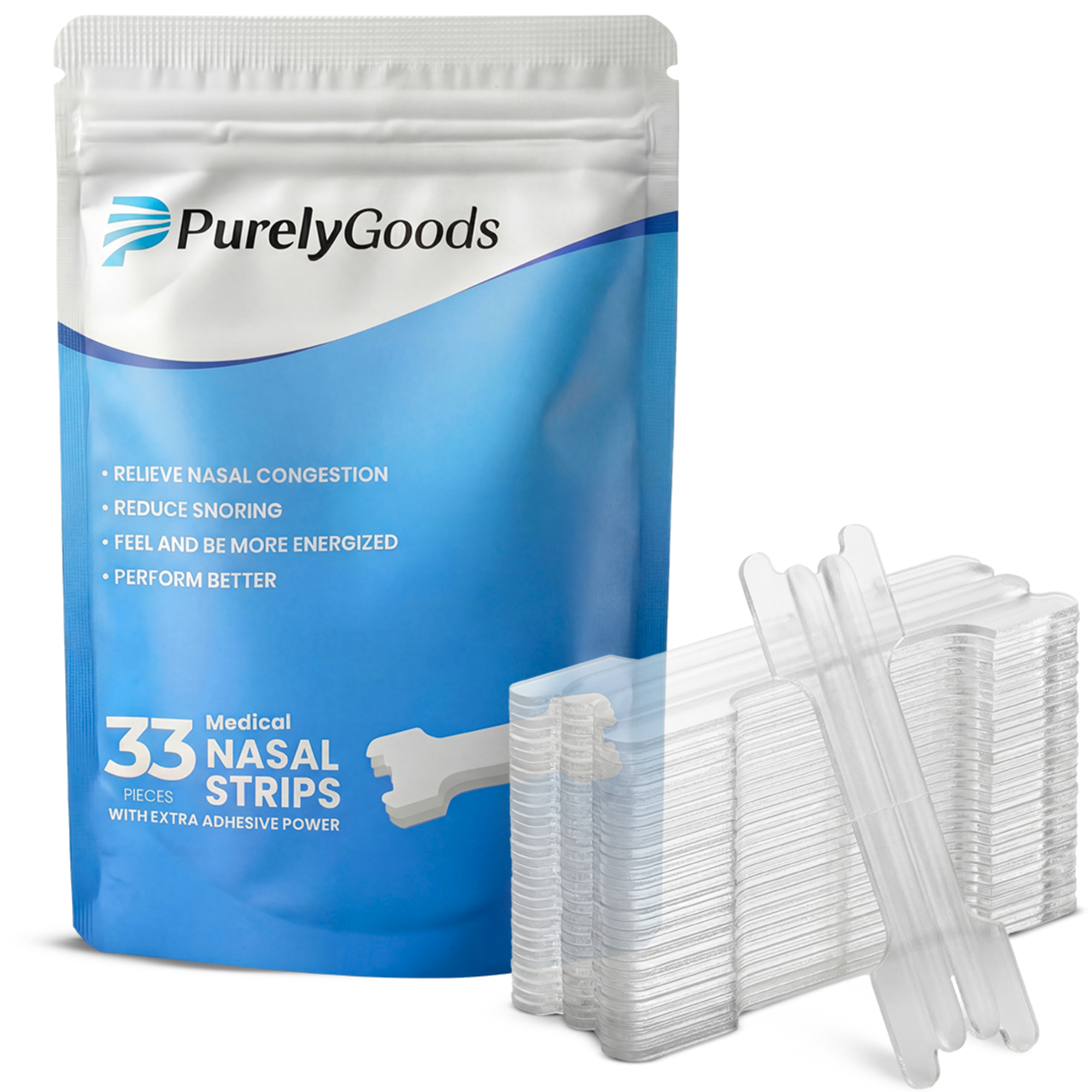 PurelyGoods neusstrips 33 stuks met extra sterke kleefkracht