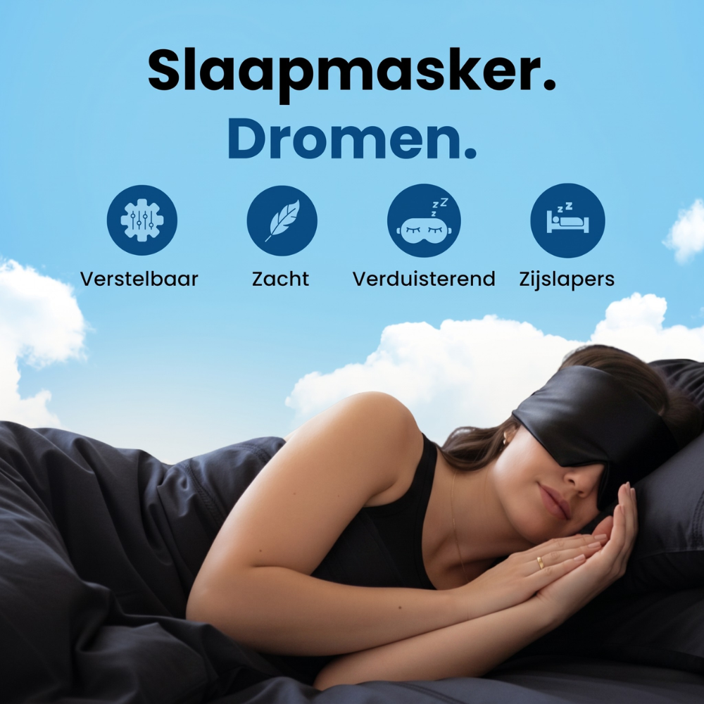PurelyGoods zijden slaapmasker voor zijslapers met verduisterend effect