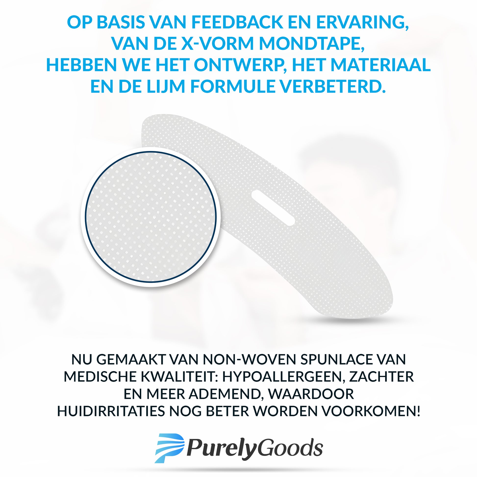 PurelyGoods hypoallergene slaaptape in X-vorm – ademende mondstrip van medische kwaliteit tegen snurken en huidirritatie