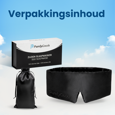 PurelyGoods zijden slaapmasker met verpakking en opbergzakje