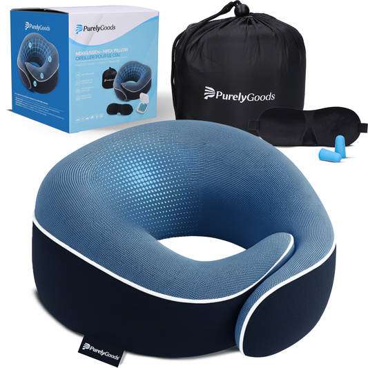 purelygoods nekkussen vliegtuig donkerblauw hoofdfoto met verpakking en inhoud