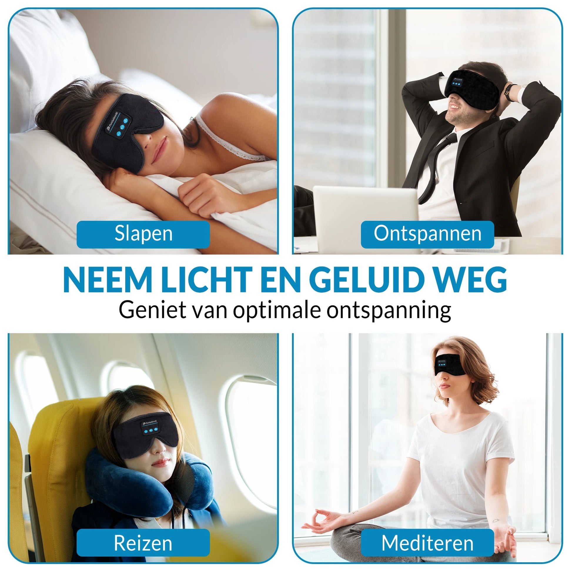 slaapmasker bluetooth voor slapen en reizen