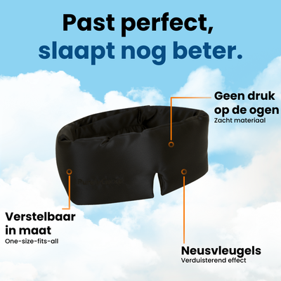 Zijden slaapmasker met zachte pasvorm zonder druk op de ogen